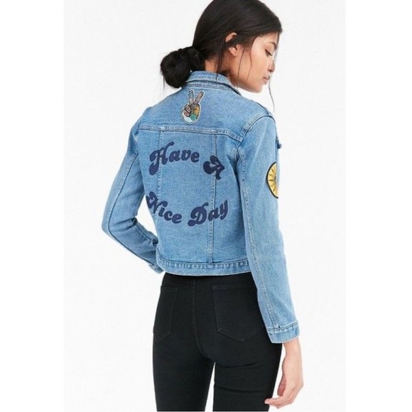 Free People Rolla’s Have A Nice Day Retro Embroidered Denim Jacket – Small - Picture 2 of 7
